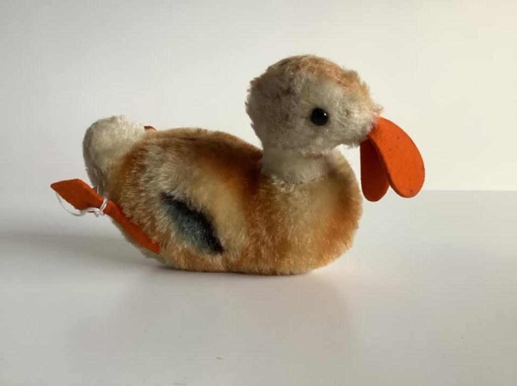 Vintage Steiff eend, Verzamelen, Ophalen of Verzenden, Gebruikt, Stoffen beer, Steiff