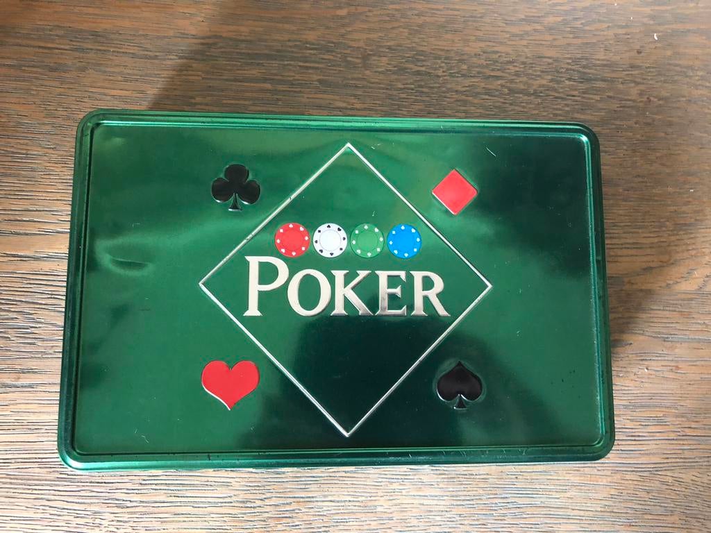 Poker set in blikken doos, Ophalen of Verzenden, Zo goed als nieuw