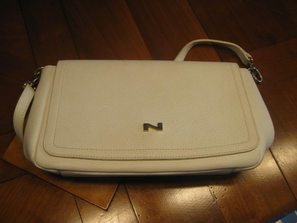 Sac en cuir Nathan-Baume 33*20, Bijoux, Sacs & Beauté, Enlèvement ou Envoi, Comme neuf, Blanc, Sac à bandoulière