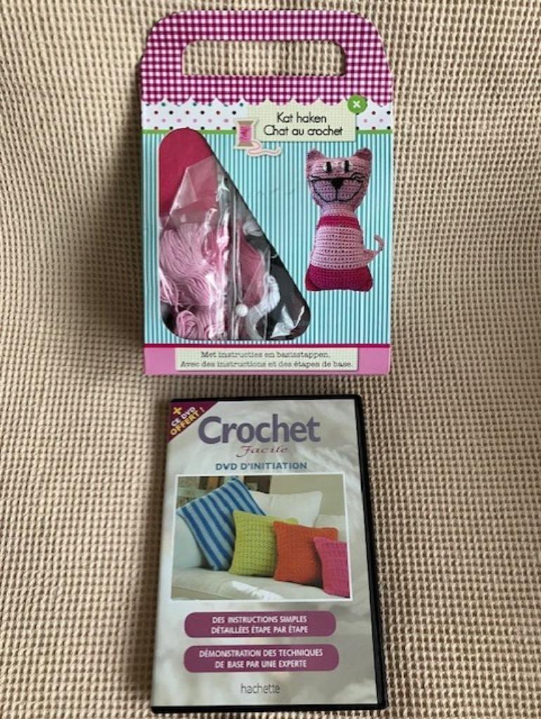 Haken Crochet Roze Kat met Dvd / Chat rose au crochet avec D, Ophalen of Verzenden, Nieuw, Haken