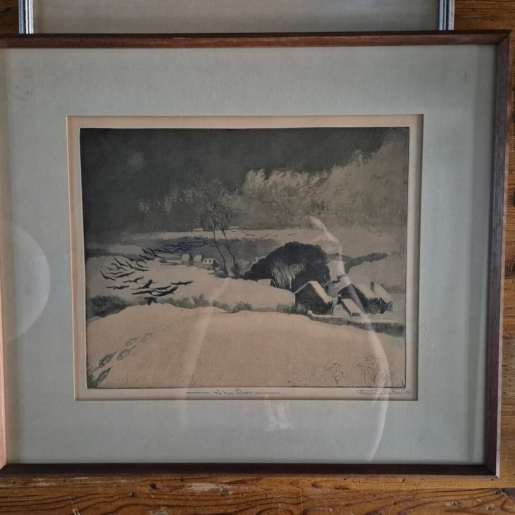 Henri Quittelier 1956, Le dur hiver,, Antiquités & Art, Enlèvement ou Envoi