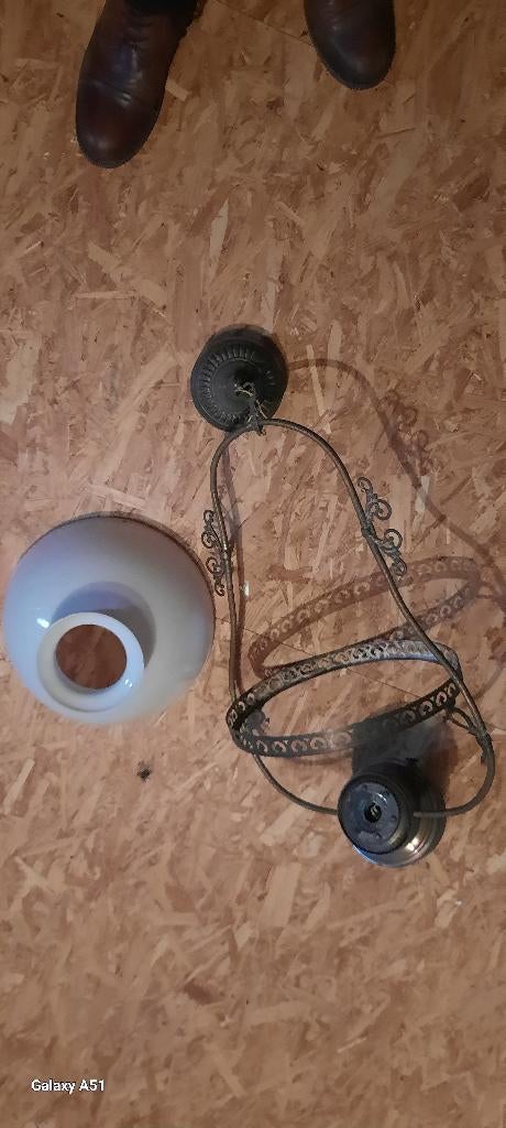 Ancien lustre en metal, Maison & Meubles, Enlèvement, Utilisé, Métal, Retro