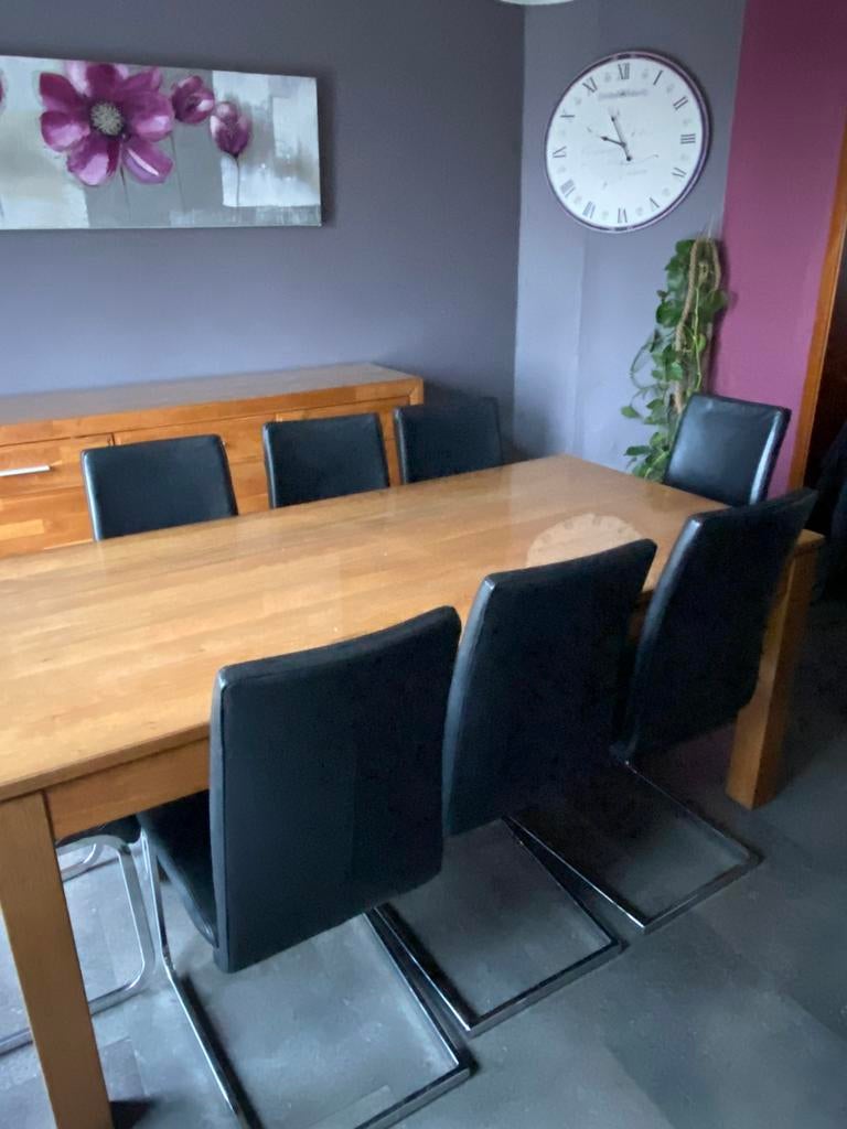 Salle à manger complete chêne massif, Enlèvement, Comme neuf