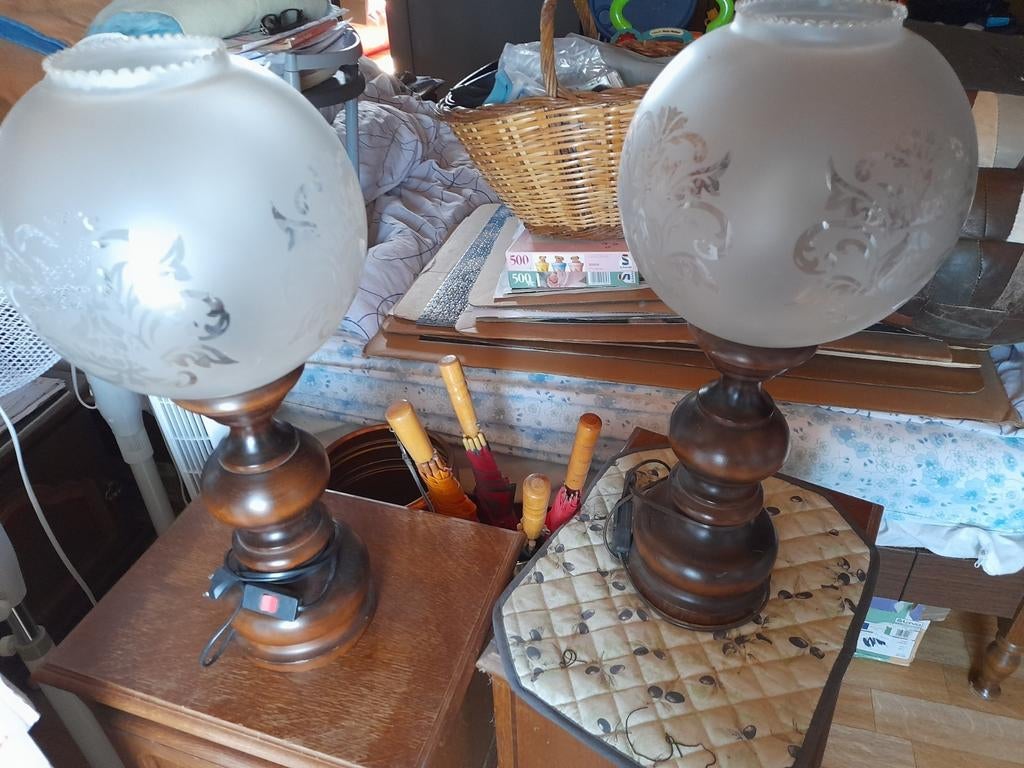 2 antieke lampen, Antiek en Kunst, Ophalen