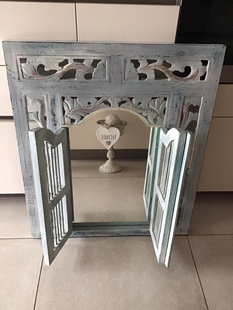 Miroir déco fenêtre en bois, Moins de 100 cm, Comme neuf, Enlèvement, 50 à 75 cm