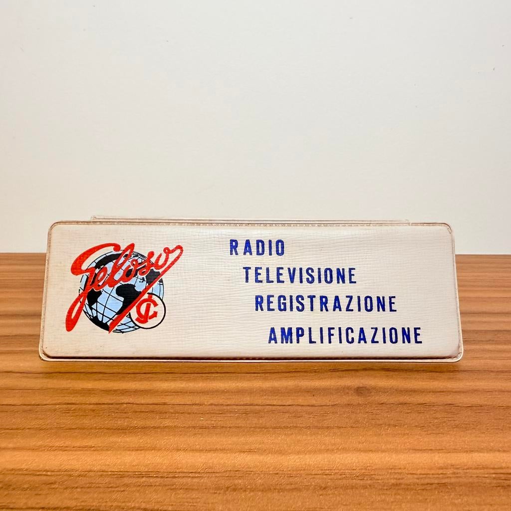RECLAMEBORD RADIO TV GELOSO ORIGINEEL VINTAGE JAREN ’60, Verzenden, Gebruikt, Reclamebord
