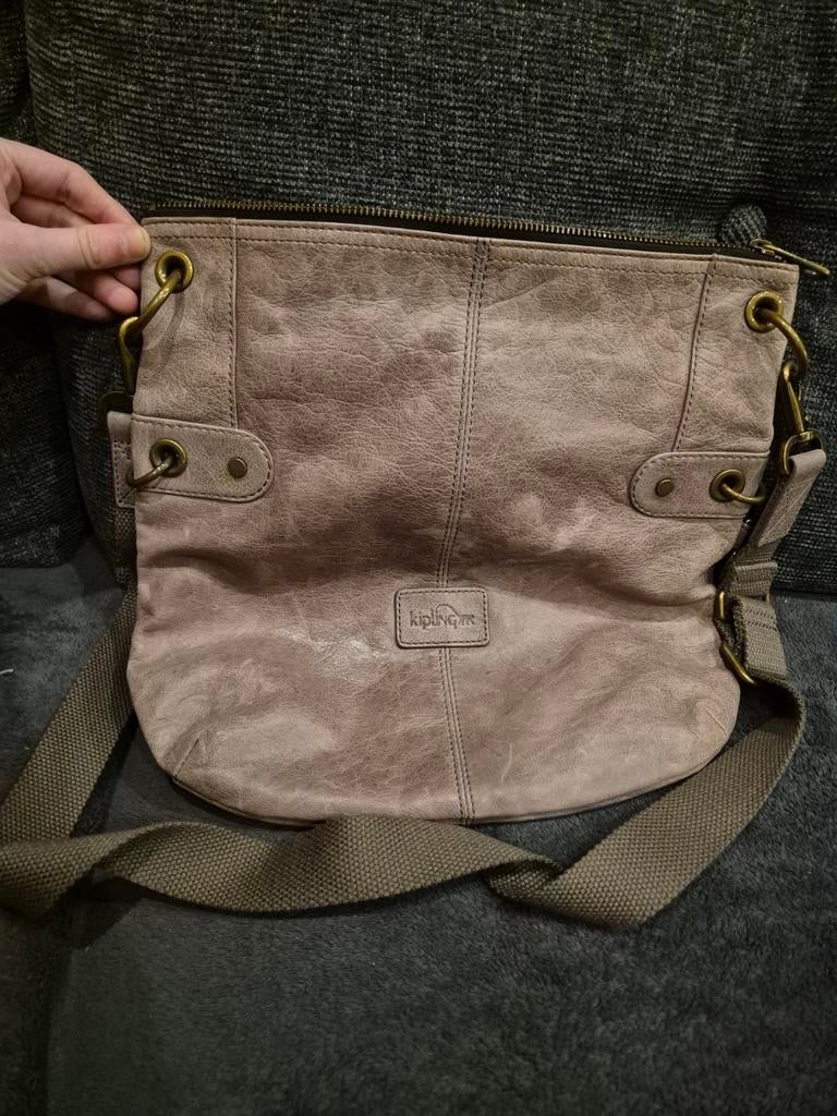 Kipling Lori Vintage Leather Crossbody tas - Taupe/Bruin, Ophalen, Bruin, Kipling, Leer