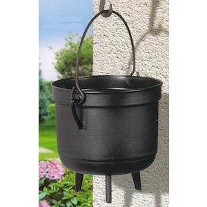 BHR MARMIET BLOEMENHANGPOT 30cm ZWART, Kunststof, Rond, Nieuw, Ophalen of Verzenden