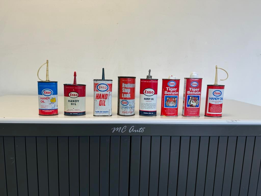 Mini Esso olie blikjes handy oils, Ophalen of Verzenden, Gebruikt, Verpakking