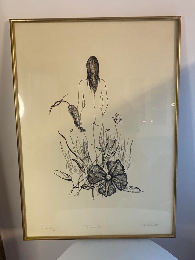 Lithographie Gianni Parziale ‘primavera’, Antiquités & Art, Art | Dessins & Photographie, Enlèvement ou Envoi
