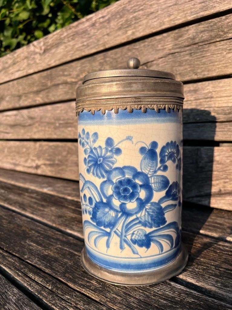 Chope à bière Fayence, XVIIIe siècle, pichet à bière, pinte, Antiquités & Art, Enlèvement ou Envoi