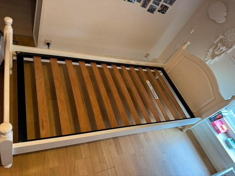 Lit 1 personne avec sommier 90x200, Maison & Meubles, 90 cm, Une personne, Enlèvement, Utilisé