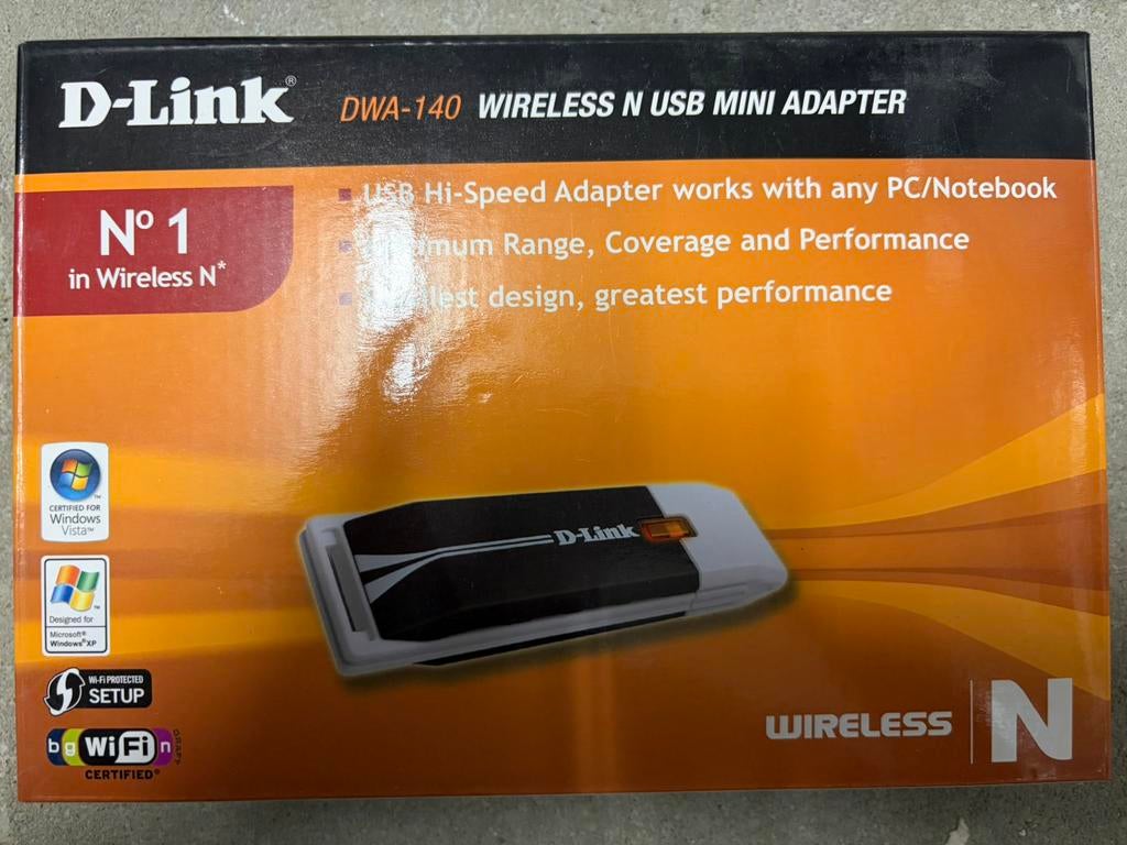 D-Link DWA-140 USB Wifi Adapter Draadloos Wireless N, Ophalen, Zo goed als nieuw