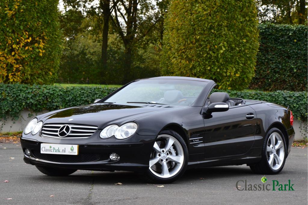Mercedes-Benz SL-Klasse 600 (bj 2004, automaat), Auto's, Automaat, Open dak, Zwart, Leder