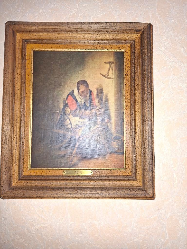 schilderij spinster, Antiek en Kunst, Ophalen