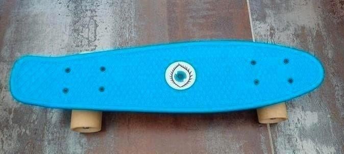 Blauw skateboard decathlon, Sport en Fitness, Skateboarden, Ophalen, Zo goed als nieuw, Skateboard