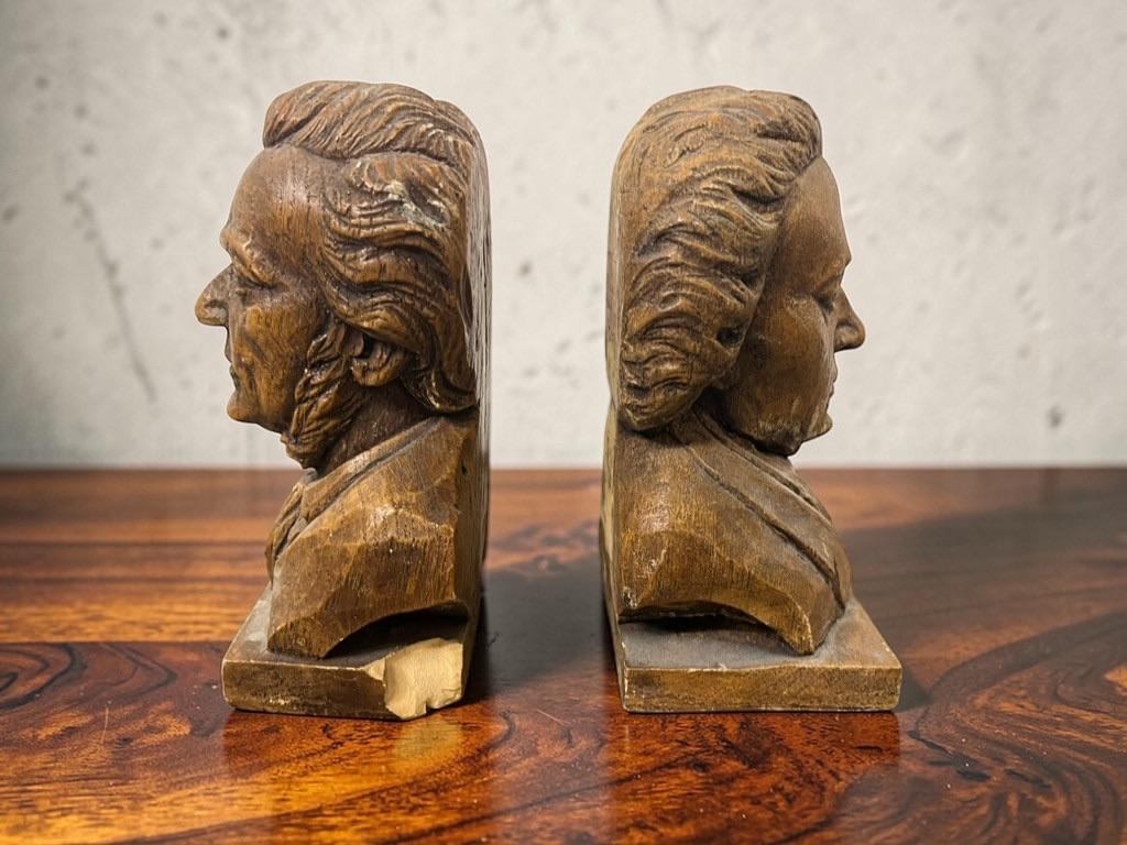 Lot de 2 bustes/serre-livres vintage : Chopin contre Wagner, Antiquités & Art, Enlèvement