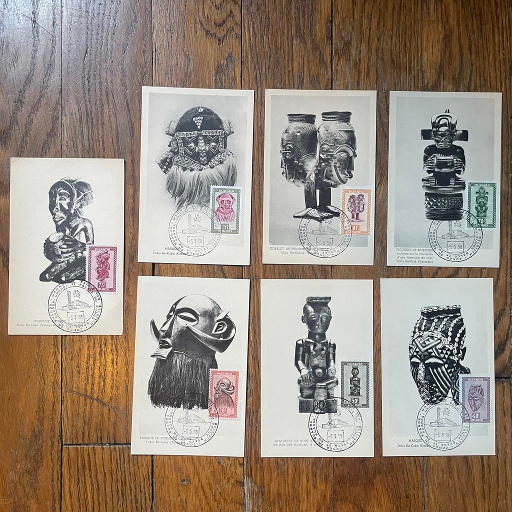 Lot cartes masques Ruanda, Ophalen of Verzenden