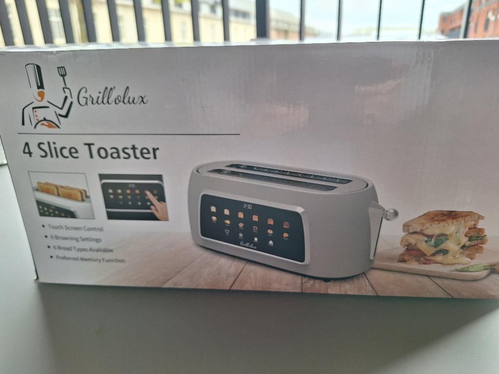 4 slice toaster met touch screen, Elektronische apparatuur, Broodroosters, Ophalen, Nieuw