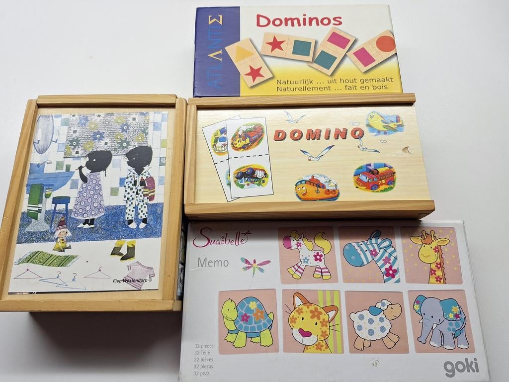 Houten spelletjes,  domino, meno, puzzel, Ophalen