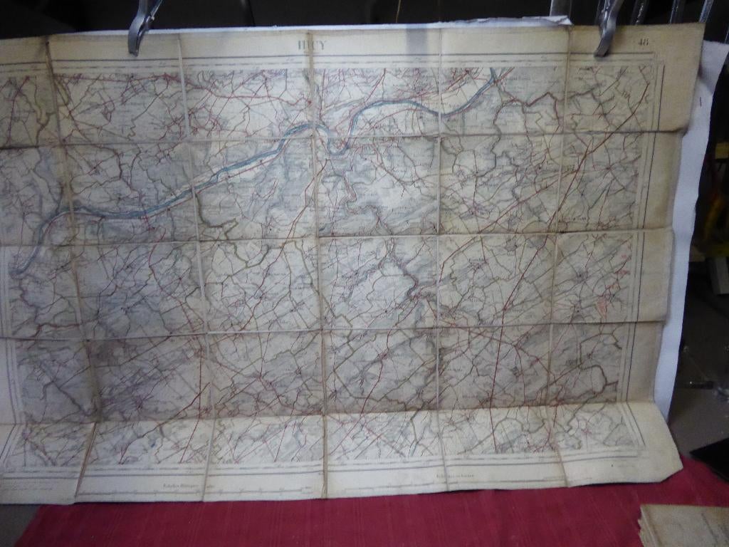 carte géographique HUY  1900, Livres, Enlèvement ou Envoi, Belgique, Utilisé, Carte géographique