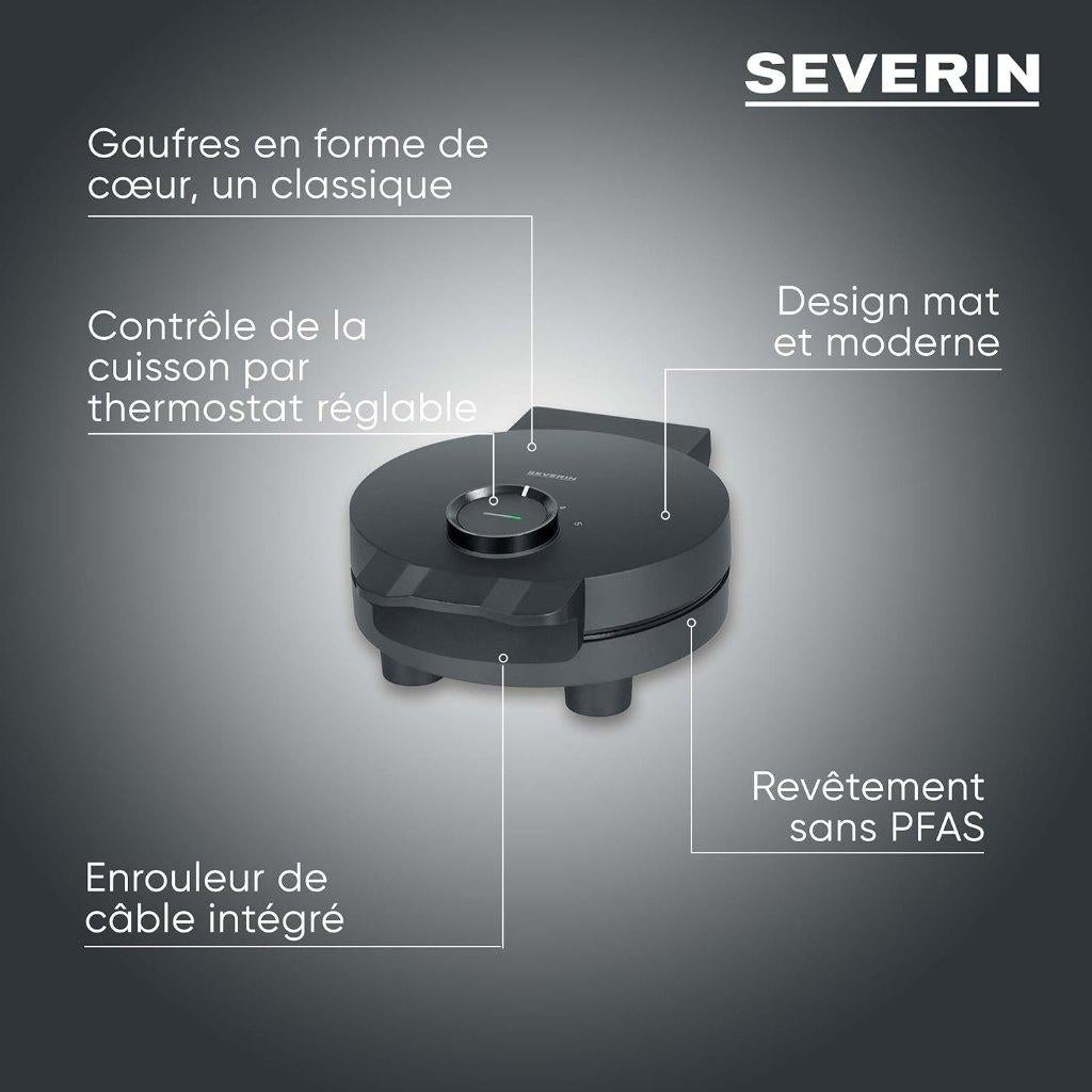 gaufrier | gaufres en forme de cœur | LIVRAISON GRATUITE, Neuf, -, -, SEVERIN