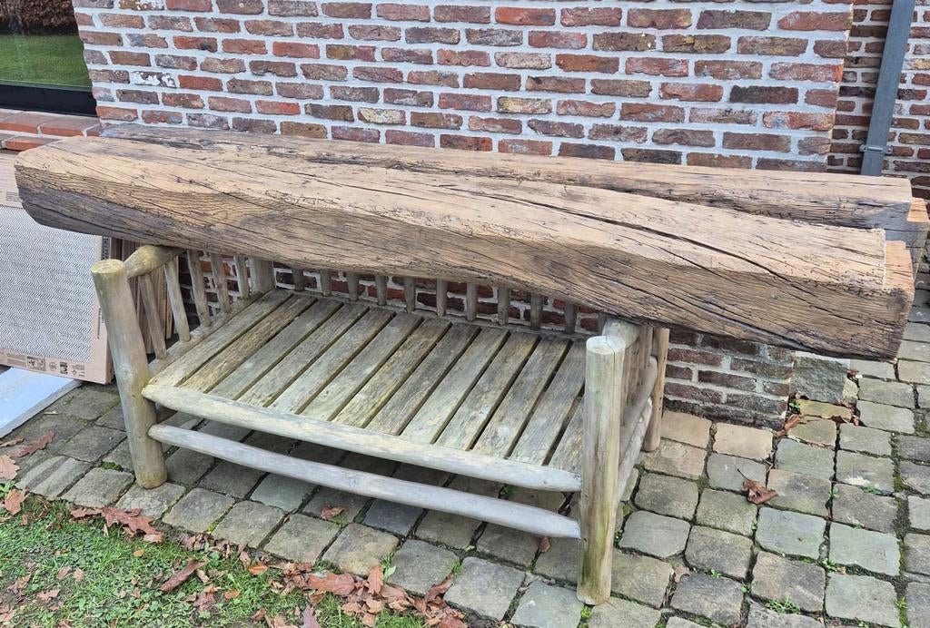 2 prachtige oude houten eiken balken, Tuin en Terras, Ophalen