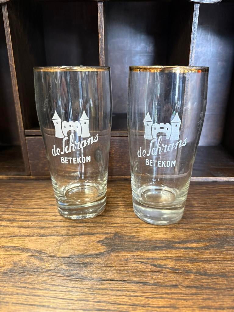 2 bierglazen De Schrans Betekom, Verzamelen, Biermerken, Ophalen of Verzenden, Zo goed als nieuw