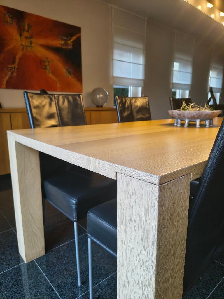 Eiken eetkamer modern strak en tijdloos, Huis en Inrichting, Ophalen, Gebruikt, Modern, 4 tot 6 stoelen