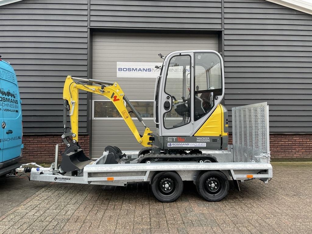 Neuson ET16 minigraver NIEUW + Vlemmix 2 asser €445 LEASE, Excavatrice
