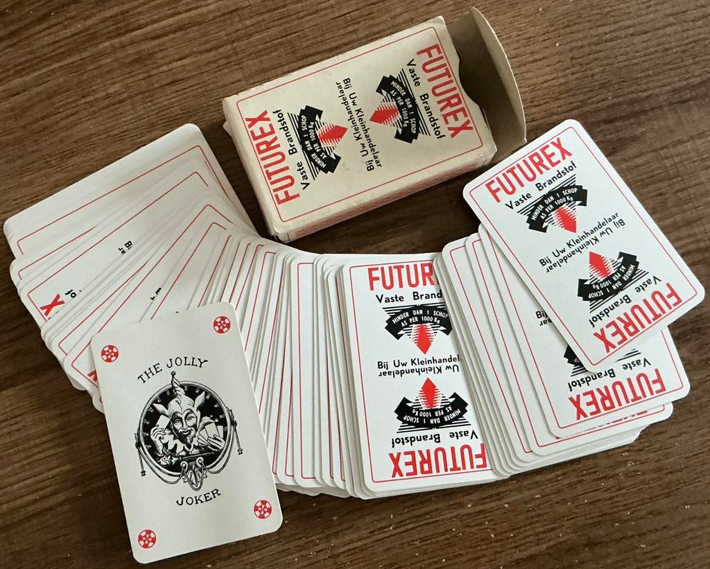 Oud kaartspel FUTUREX BRANDSTOF, Verzamelen, Ophalen of Verzenden, Zo goed als nieuw, Speelkaart(en)