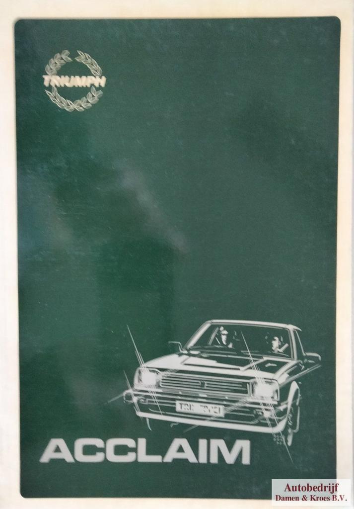 Repair Manual Triumph Acclaim AKM4967, Enlèvement ou Envoi
