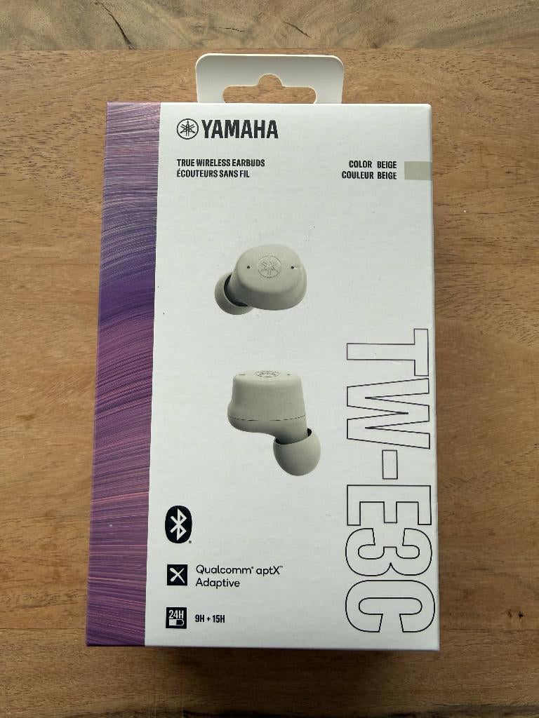 Yamaha TW-E3C draadloze oortjes – Beige – NIEUW, Audio, Tv en Foto, Hoofdtelefoons, Overige merken, Nieuw, Draadloos, Op oor (supra aural)