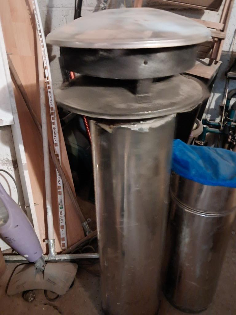 Cheminée à paroi simple en inox/acier inoxydable dia 200 mm, Enlèvement ou Envoi, Comme neuf, Cheminée au bois