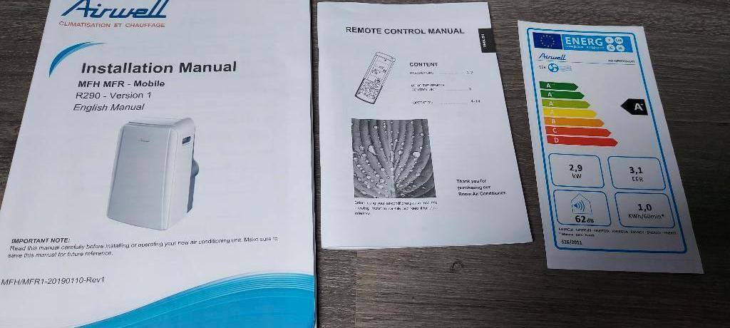 Mobiele airco Airwell, Refroidissement et Déshumidification, Comme neuf, Enlèvement, Classe énergétique A ou plus économe
