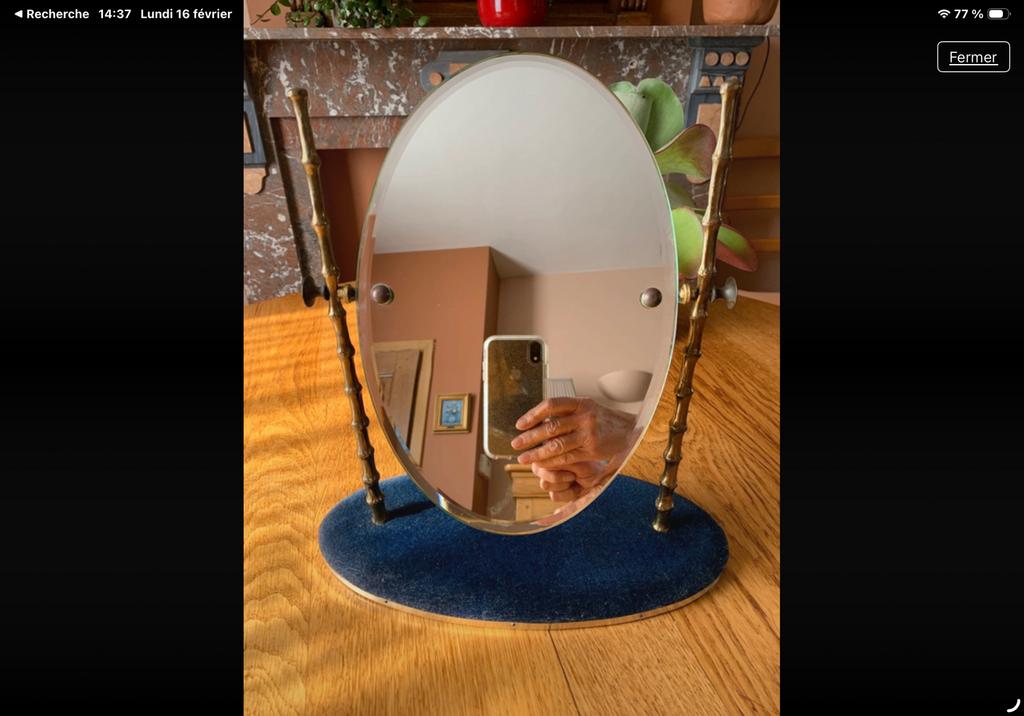 Oude staande spiegel, Ophalen of Verzenden, Minder dan 50 cm, Minder dan 100 cm