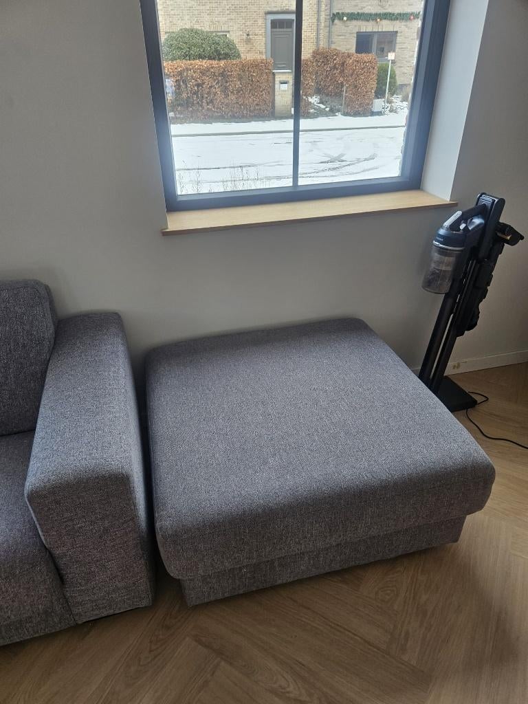 Grijze tweepersoonszetel, Ophalen, Gebruikt, Tweepersoons, Rechte bank