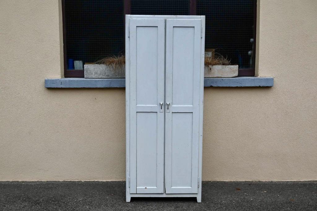 Vestiaire d’atelier ancien armoire parisienne patinée, Indus bohème ancien vintage, Utilisé, 50 à 100 cm, 50 à 75 cm