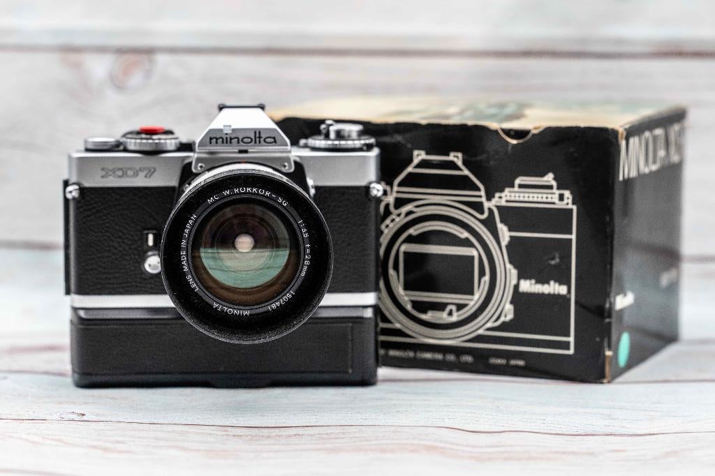 Minolta XD7 + ROKKOR 28MM F/3,5, Ophalen of Verzenden, Zo goed als nieuw, Spiegelreflex, Minolta