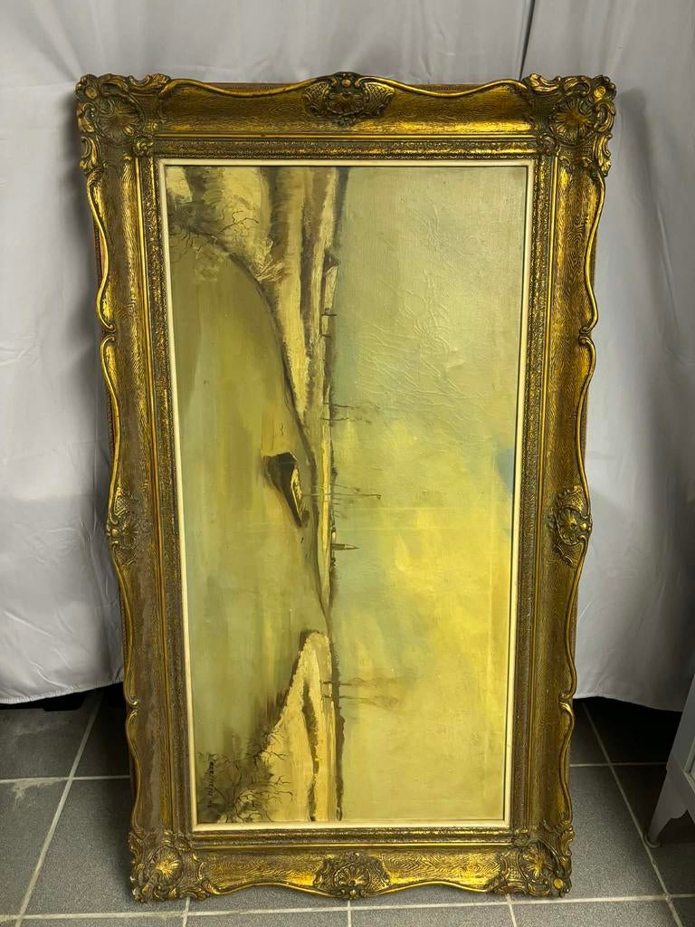 Cadre antique “Geenens” peinture annee 1946, Antiquités & Art, Enlèvement