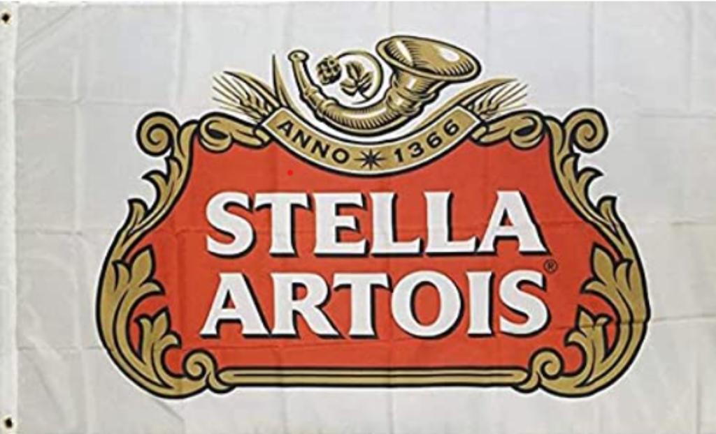 Vlag Stella Artois, Verzamelen, Biermerken, Ophalen of Verzenden, Zo goed als nieuw, Overige typen, Stella Artois