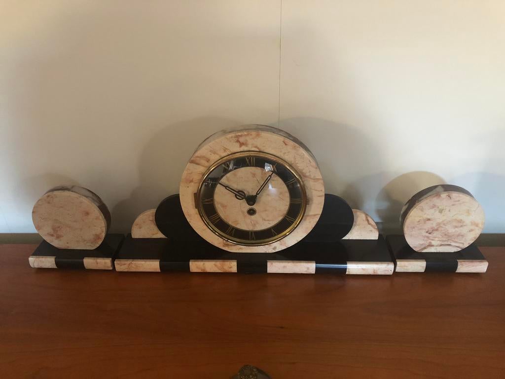 Horloge de cheminée vintage en marbre, Antiquités & Art, Enlèvement