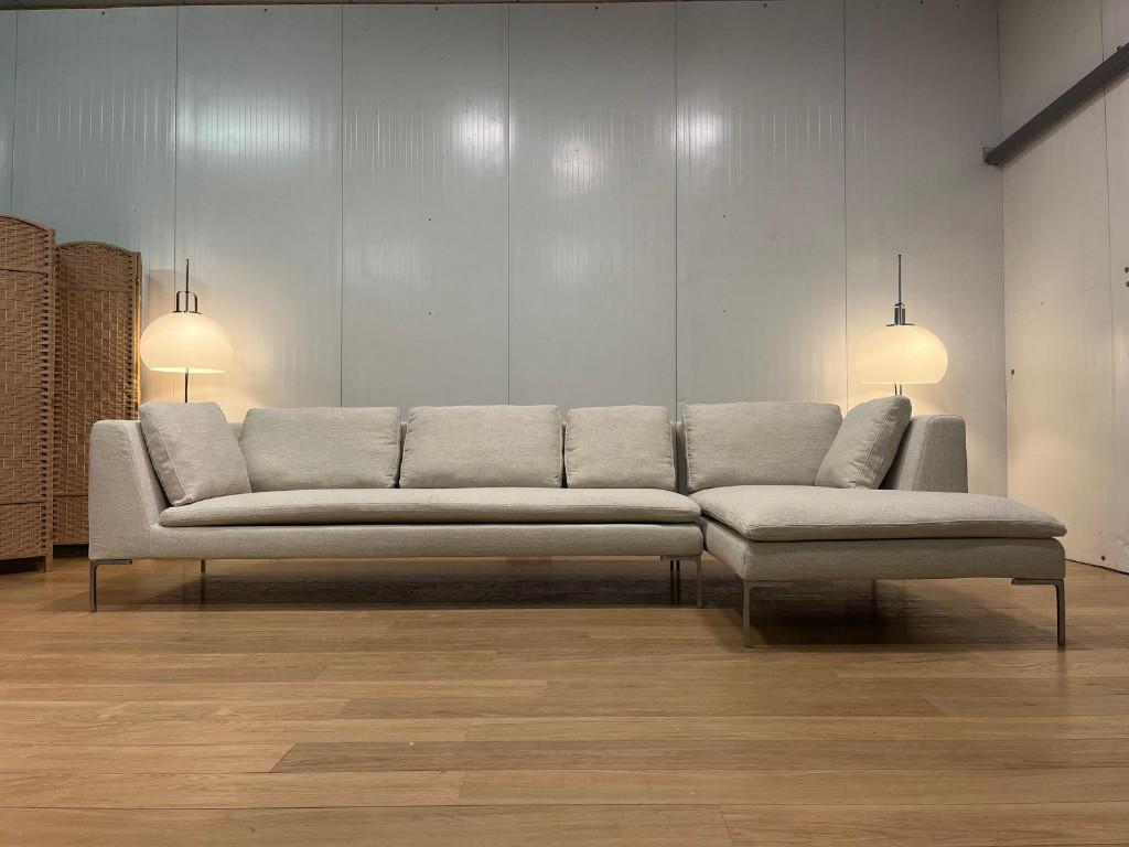 B&B Italia Charles Hoekbank – Nieuw Gestoffeerd (Ecru), Hoekbank, Ophalen of Verzenden, Bankstel Bank Zetels Sofa Hoekbank Design bank