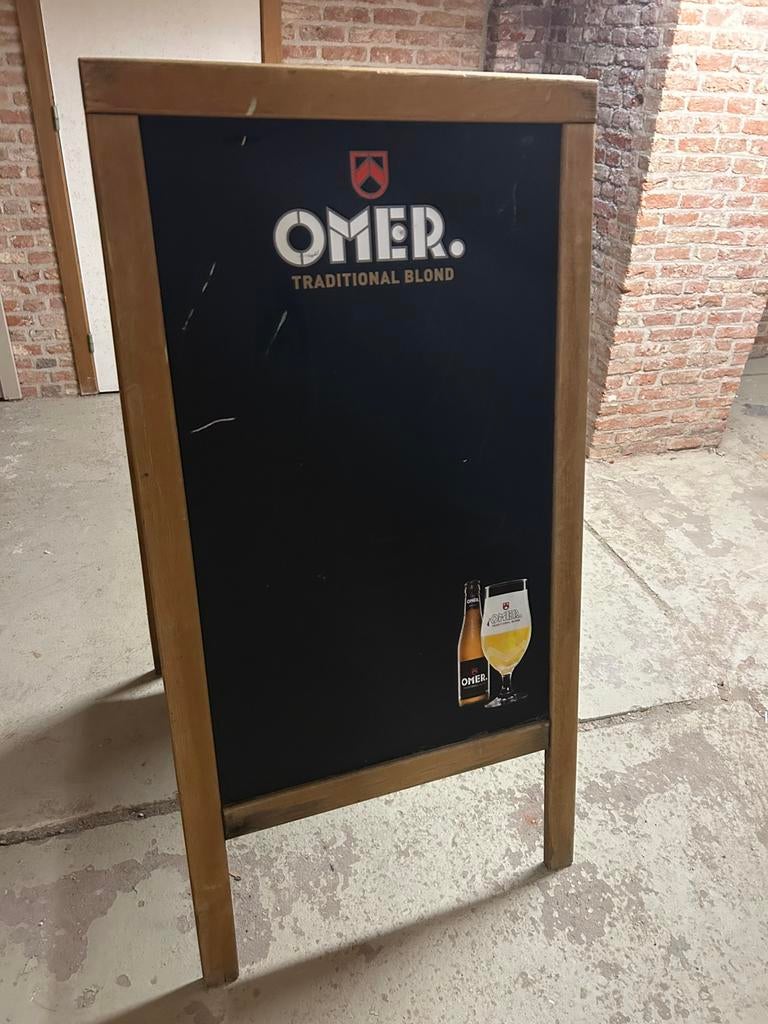 Horeca reclamebord Omer 137 cm hoogte, Enlèvement, Comme neuf, Panneau publicitaire