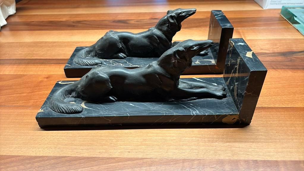 Serre-livres avec chiens attentifs., Enlèvement ou Envoi