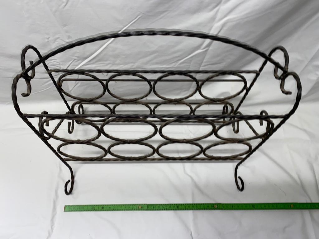 Porte bouteilles en fer forgé, Ophalen, 5 tot 15 flessen, Zo goed als nieuw, Metaal