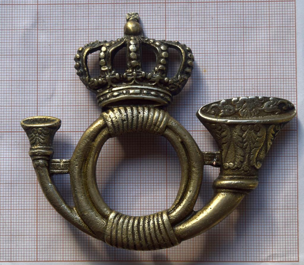 Garde civique belge, plaque de giberne de chasseur à cheval., Collections, Enlèvement ou Envoi, Armée de terre, Emblème ou Badge