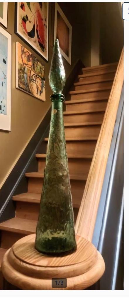 Bouteille Empoli, carafe en verre vert, Antiquités & Art, Antiquités | Verre & Cristal, Enlèvement ou Envoi