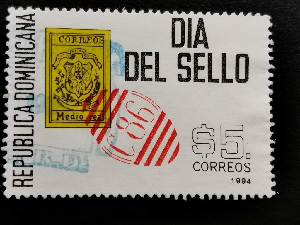 République dominicaine 1994 - timbre sur timbre, Enlèvement ou Envoi, Affranchi, Amérique centrale