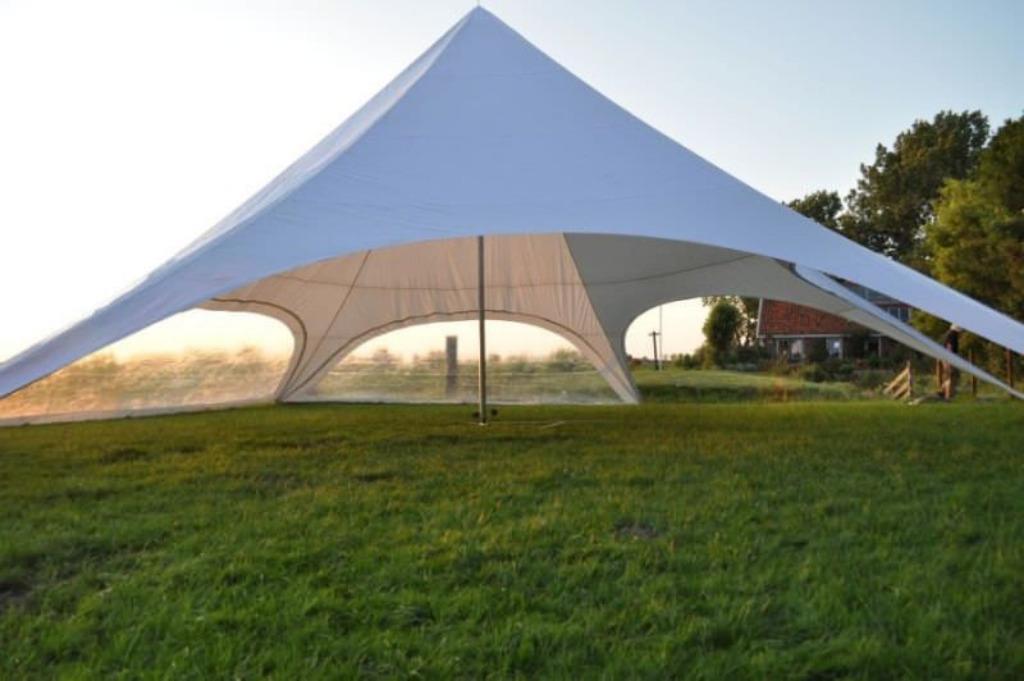 Zomeraanbieding! Campershelter 14x14m Stertent 2024 Wit, Enlèvement ou Envoi, Neuf